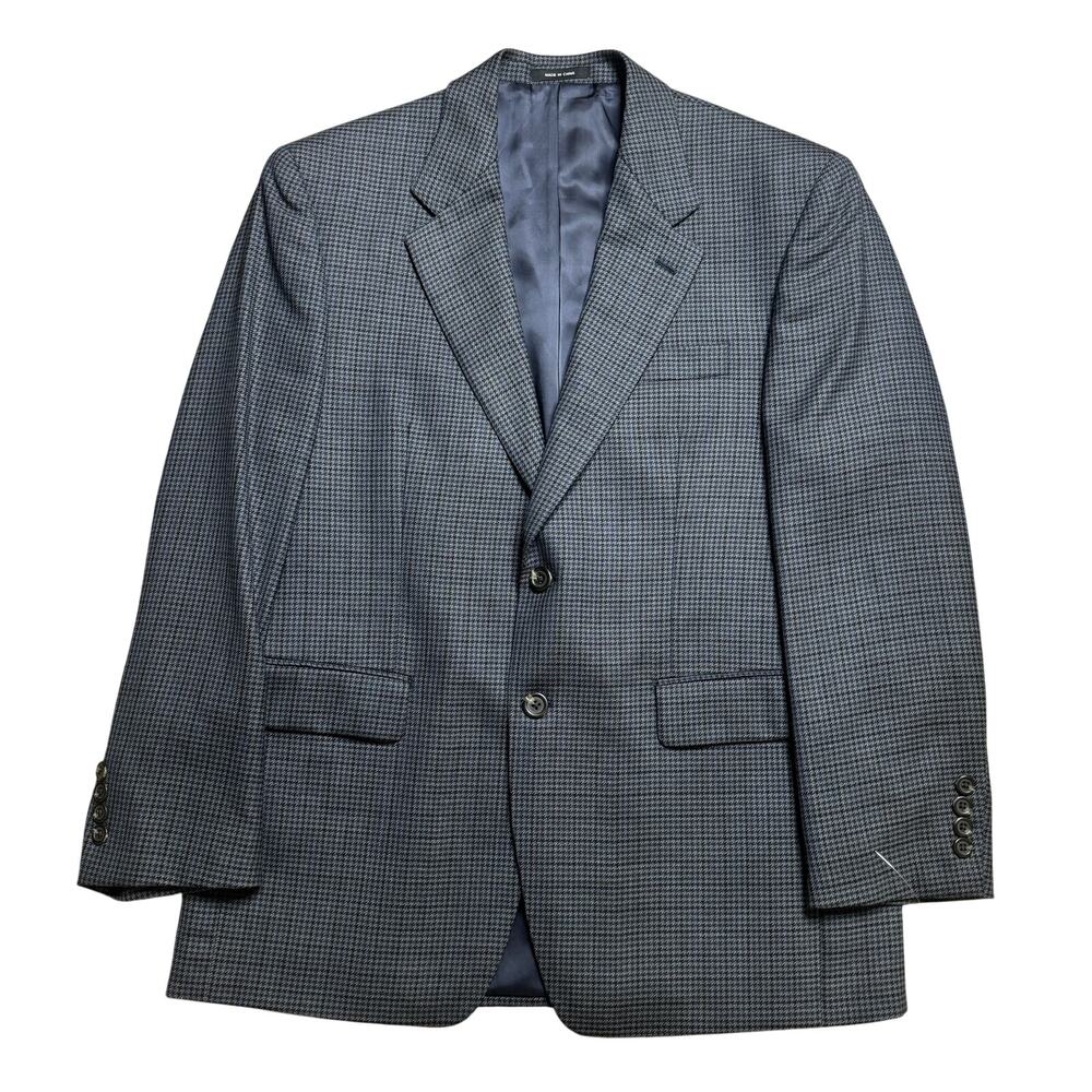 Ralph Lauren Men's Blue 100% Wool Glen Plaid Sport Coat 38S Blazer Houndstooth